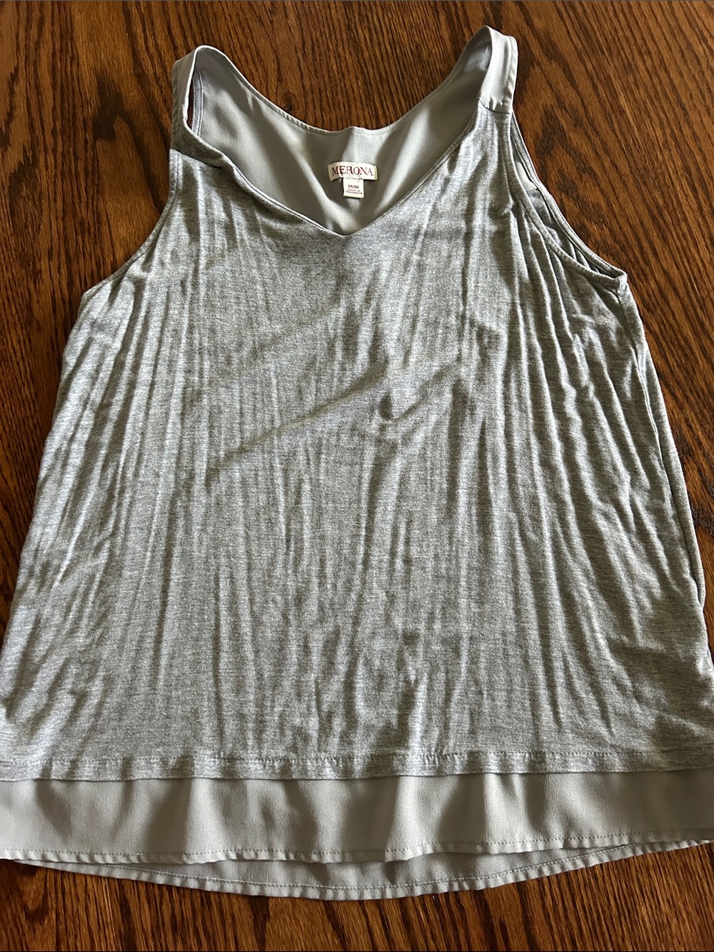 Merona Light Gray Double-Layer Tank Top